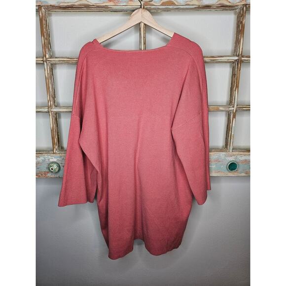 NWT With Love P Cill Hi/Low V-Neck Sweater with wide 3/4 sleeves size Large - Picture 2 of 7
